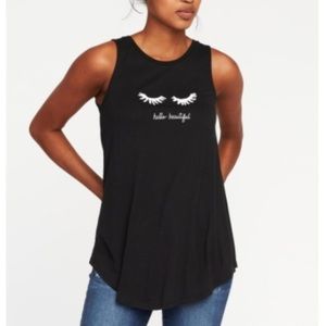 Black “hello beautiful” tank top - women’s small